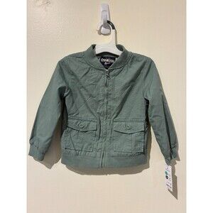NWT OshKosh B'Gosh Green Zip-Up Bomber Jacket with Pockets - 2T‎